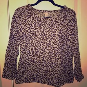 Jcrew Linen Shirt SZ 4 Cheetah Print